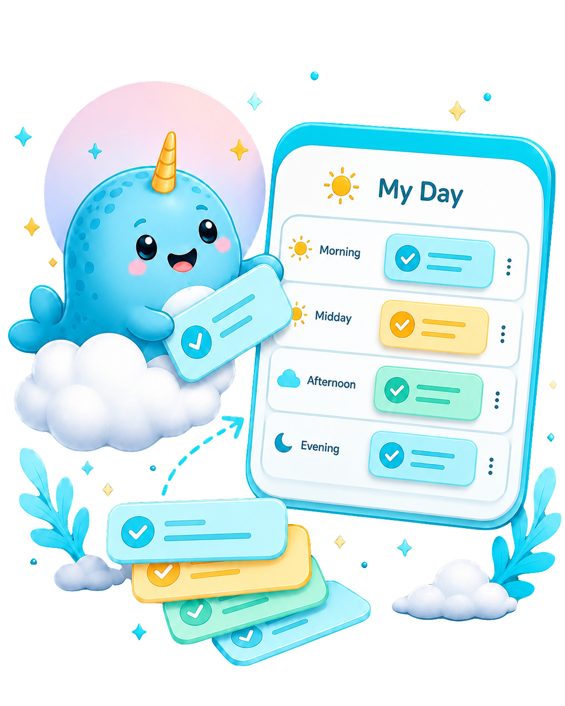 Nudge illustration for organizing the day